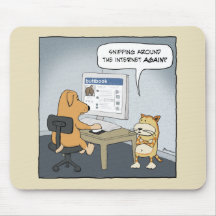 Funny dog and cat mousepad: Sniffing Around