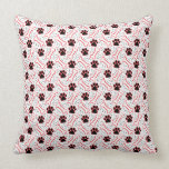 Funny Dog Bones and Paws Pattern Pillow