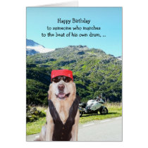 Funny Dog/Lab BIrthday for Male Biker cards