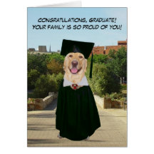 Funny Dog/Lab Graduation from Family Greeting Card