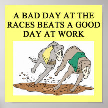 FUNNY DOG RACING JOKE PRINT