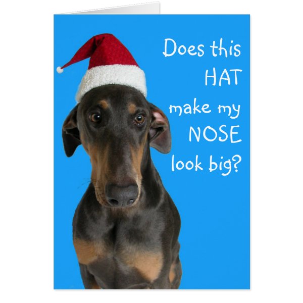 Funny dog with Santa Hat Christmas card