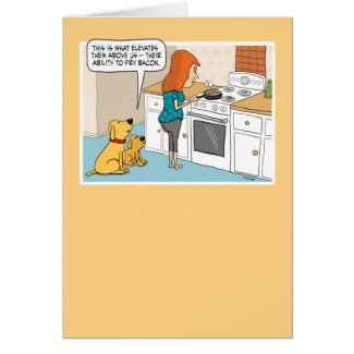 Funny Dogs Love Bacon Birthday Card