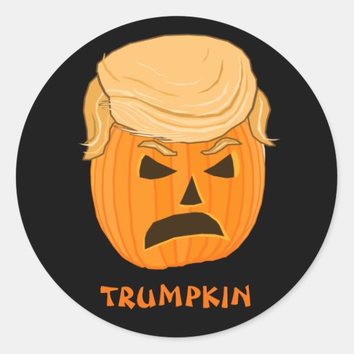 funny-donald-trumpkin-pumpkin-jack-o-lantern-classic-round-sticker-zazzle