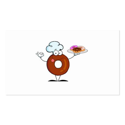 funny donut donut chef cartoon character business cards (back side)