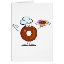 funny donut donut chef cartoon character cards