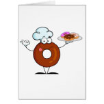 funny donut donut chef cartoon character cards