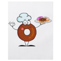 funny donut donut chef cartoon character full color flyer