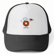 funny donut donut chef cartoon character hat