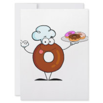 funny donut donut chef cartoon character personalized announcement