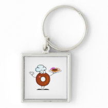 funny donut donut chef cartoon character key chains