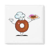 funny donut donut chef cartoon character magnets