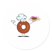 funny donut donut chef cartoon character stickers