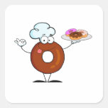 funny donut donut chef cartoon character sticker