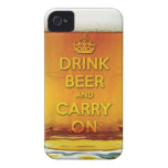 Funny drink beer and carry on iPhone 4 Case-Mate cases