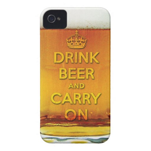 Funny drink beer and carry on iPhone 4 Case-Mate cases