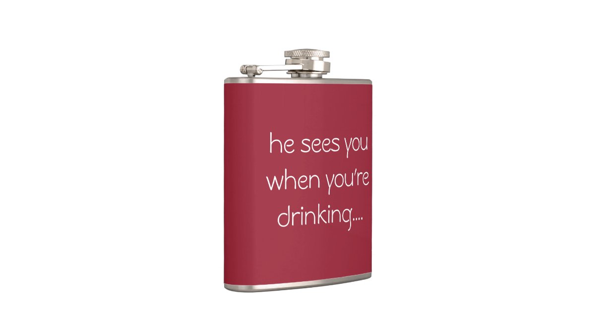 Funny drinking gift...Christmas flask Zazzle