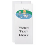 funny duck with hard hat avoiding golf balls personalized rack card