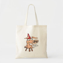 funny dunce dumb pig cartoon canvas bags