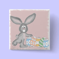 Funny Easter Bunny buttons