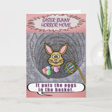 Funny Easter Bunny Horror Movie Card=