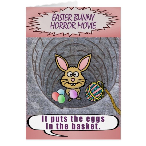 Funny Easter Bunny Horror Movie Greeting Card | Zazzle