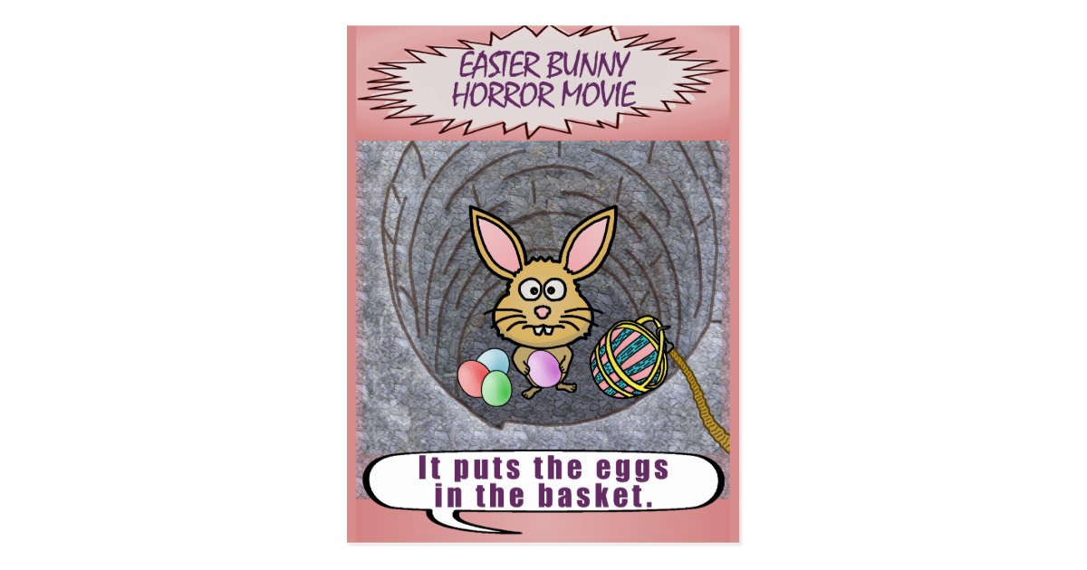 Funny Easter Bunny Horror Movie Postcard Zazzle