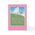 Funny Easter card: Bunny With Eggs