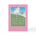 Funny Easter card: Bunny With Eggs