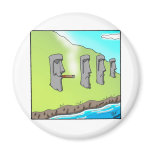 Funny Easter Island Cigar Cartoon Gifts magnets