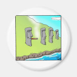 Funny Easter Island Cigar Cartoon Gifts Refrigerator Magnet