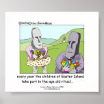 Funny Easter Island Classic Framed Print