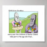 Funny Easter Island Classic Poster