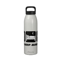 funny eat sleep baseball water bottles