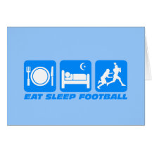 Funny eat sleep football greeting card
