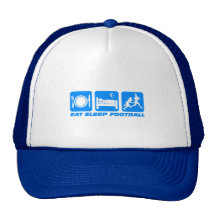 Funny eat sleep football mesh hats