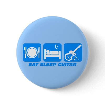 Funny eat sleep guitar pin