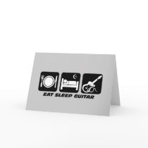 Funny eat sleep guitar greeting card
