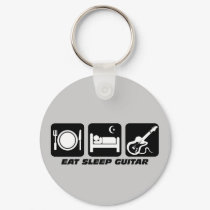 Funny eat sleep guitar keychains
