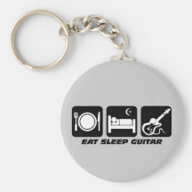 Funny eat sleep guitar keychain