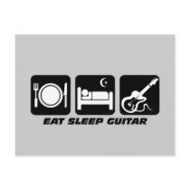 Funny eat sleep guitar postcards