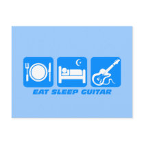 Funny eat sleep guitar postcard