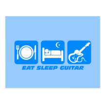 Funny eat sleep guitar postcard