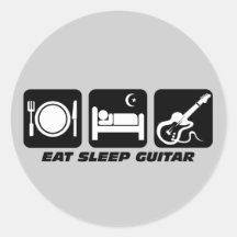 Funny eat sleep guitar stickers