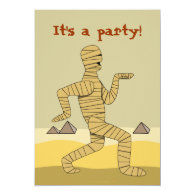 Funny Egyptian Mummy Halloween Party Invitations