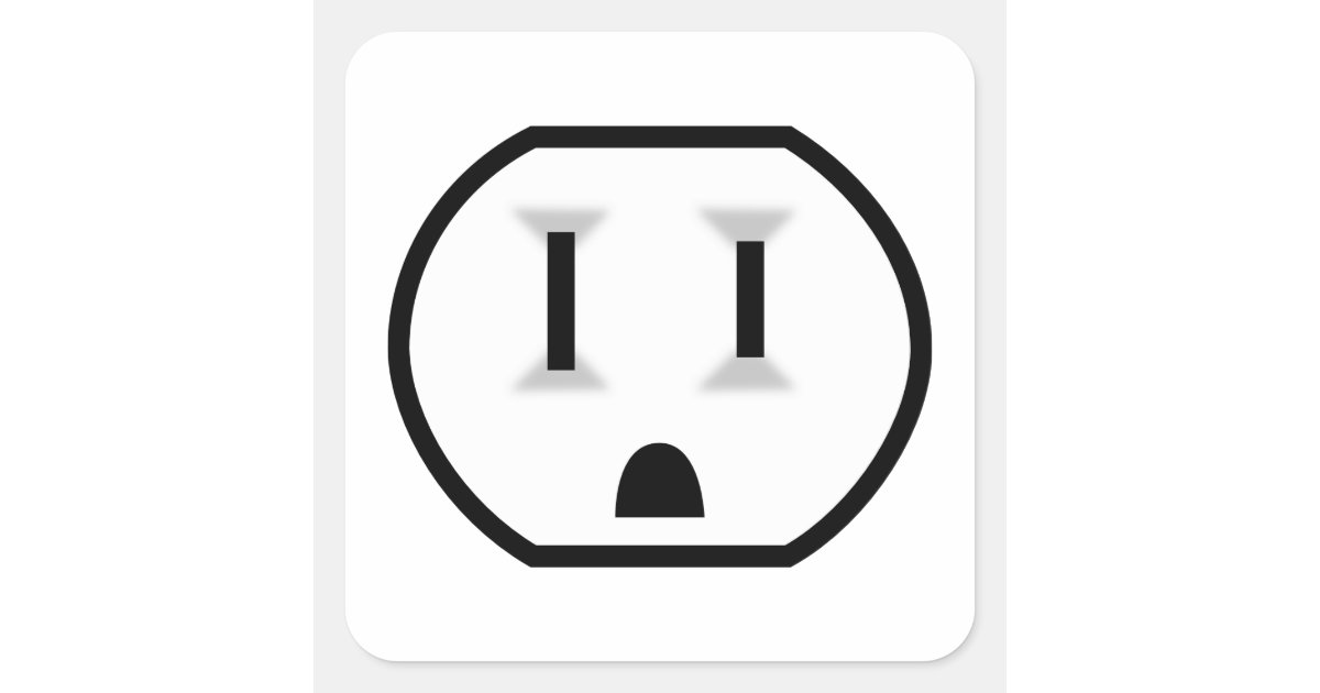 Funny Electrical Outlet Square Sticker Zazzle