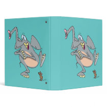 funny elephant afraid of mouse cartoon binder