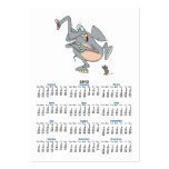 funny elephant afraid of mouse cartoon business card