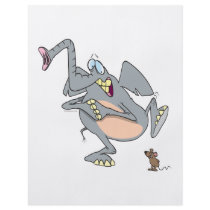 funny elephant afraid of mouse cartoon full color flyer