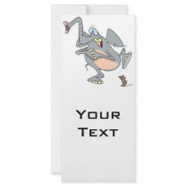 funny elephant afraid of mouse cartoon rack card